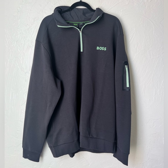 Hugo Boss Other - NWT Hugo Boss grey quarter zip sweatshirt size XXXL